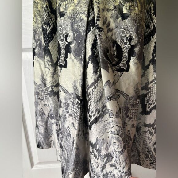 Rickie Freeman for Teri Jon Sleeveless Snakeskin Dress Size 12 Fit & Flare Edgy - Picture 5 of 13